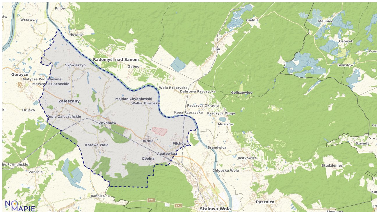 Mapa obszarów ochrony przyrody Zaleszan