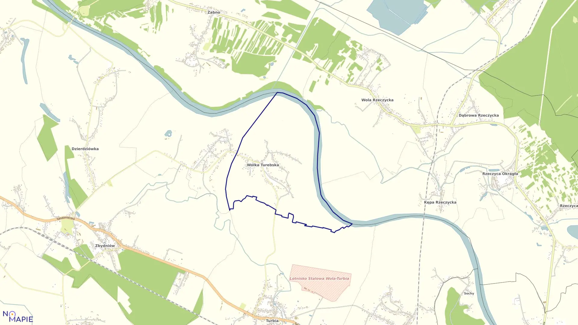 Mapa obrębu Wólka Turebska w gminie Zaleszany